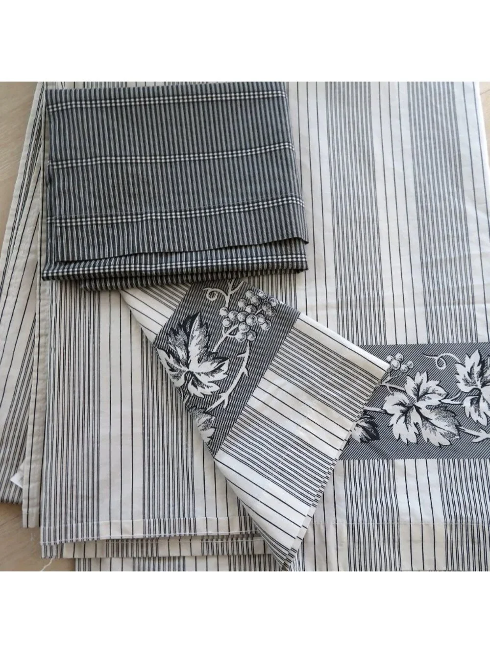 Vintage Martha Stewart Everyday Full Flat Sheet Standard Pillowcase Set Striped